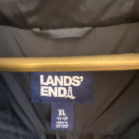 Lands End - size XL - Men's Puffer Coat Black hooded -Primaloft Quilt Insulated - Picture 2 of 12